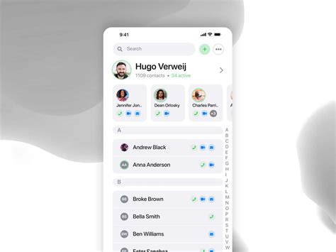 Free Contacts App Ui Kit Template Sketch