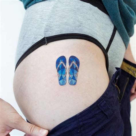 flip flops tattoo on the hip