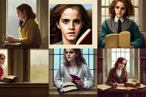 Portrait Of Emma Watson As Hermione Granger Sitting In Stable