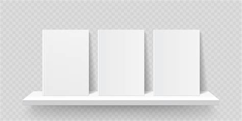 Download Book Shelf Mockup Vector Bookshelf Wall With Blank Book Front Covers Brochure Gallery Shop ...