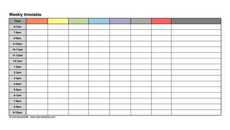 Availability Schedule Template Excel