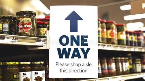 One Way Sign In A Supermarket Aisle Editorial Stock Photo Image Of