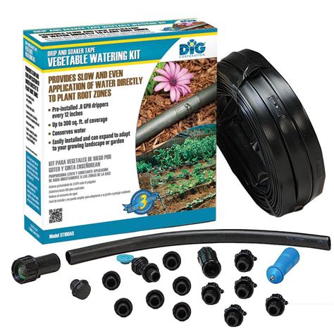Dig Drip And Soaker Vegetable Watering Kit St100as The Home Depot