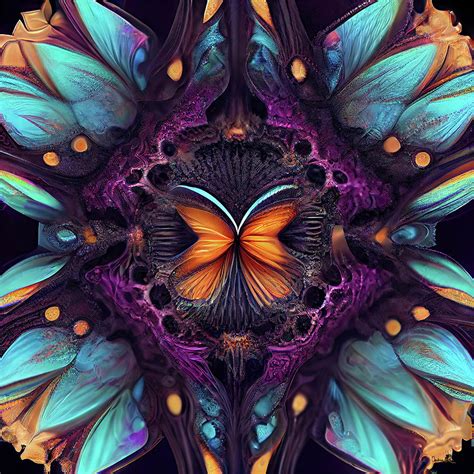 Butterfly Fractal Digital Art By Andrea Lawrence Fine Art America