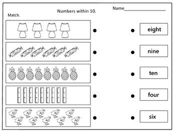 number words worksheets 1 10 by kids learning basket tpt