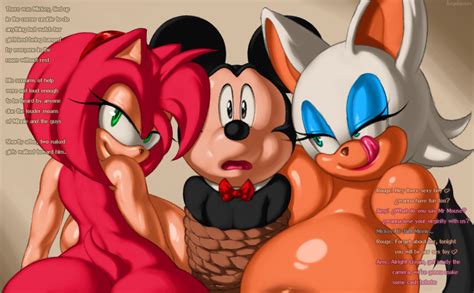 Post Amy Rose Angelauxes Crossover Mickey Mouse Rouge The Bat