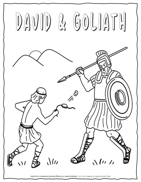 David And Goliath Bible Coloring Pages Planerium