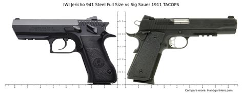 Iwi Jericho 941 Steel Full Size Vs Sig Sauer 1911 Tacops Size