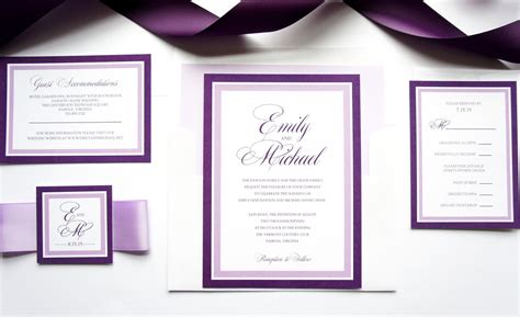 Purple Wedding Invitation Deposit Purple Wedding Invitations