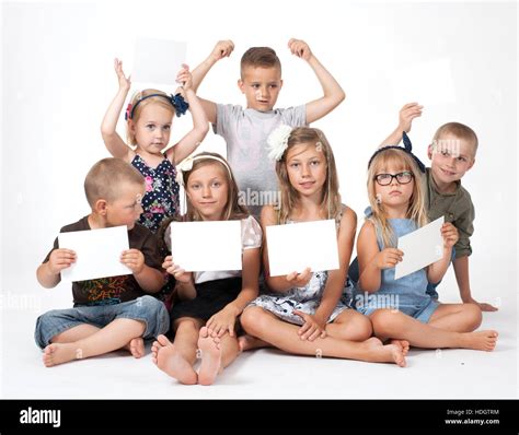 Children Holding Paper Banner Hi Res Stock Photography And Images Alamy
