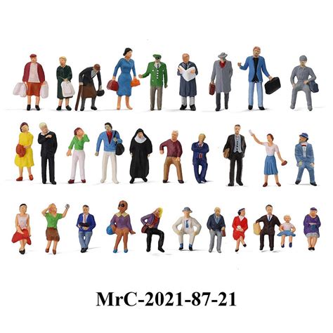 187 Ho Scale 30pcs Of Miniature Figures Standing And Seating Etsy