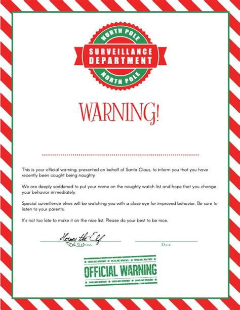 Party Supplies Party Favors And Games Bad Behavior Warning Christmas