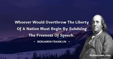 Whoever Would Overthrow The Liberty Of A Nation Must Begin By Subduing