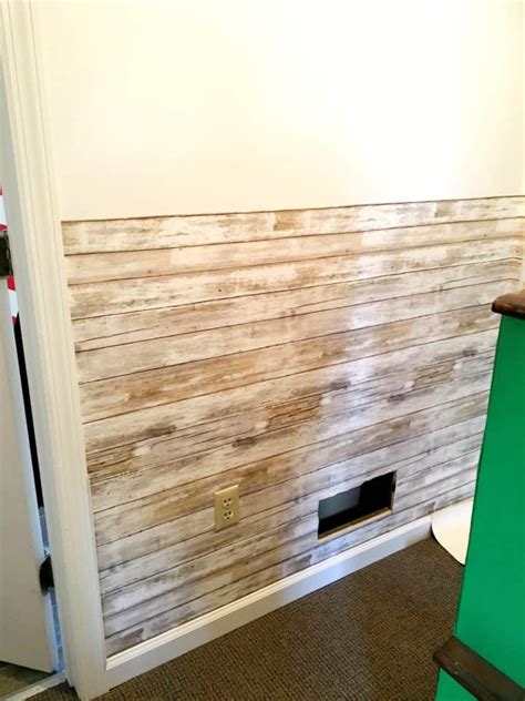 Ceiling logs are an easy and amazing way to transform your space. Faux Wood Slat Accent Wall - A Turtle's Life for Me