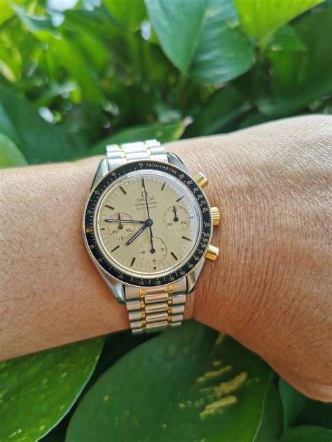 Omega Speedmaster Automatic 39mm 18k Solid Gold 2 Tone Watch Mens