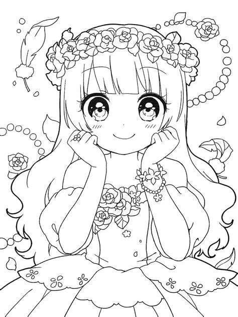 Love Anime Girl Coloring Page