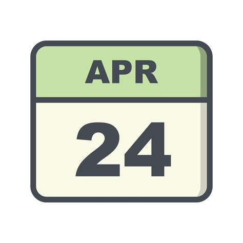 April 24th Date On A Single Day Calendar 487525 Vector Art At Vecteezy