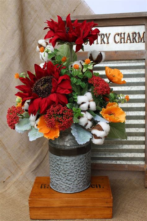 Check spelling or type a new query. Rustic Country Flower Arrangement, Farmhouse faux silk ...