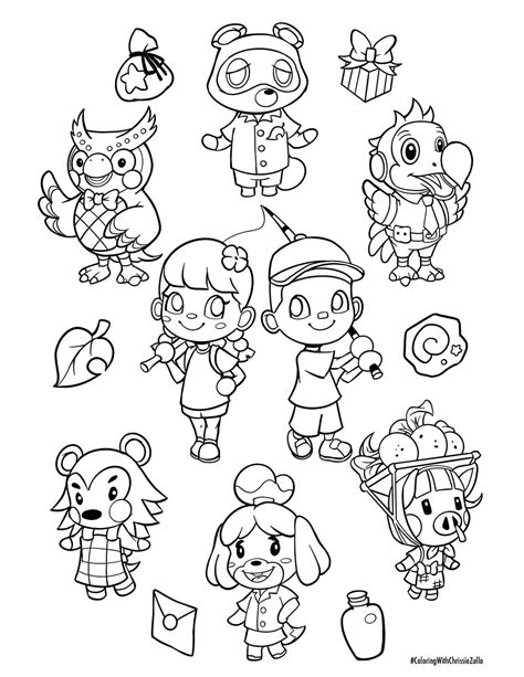 Animal Crossing Coloring Sheet By Chrissie Zullo Rose City Comic Con