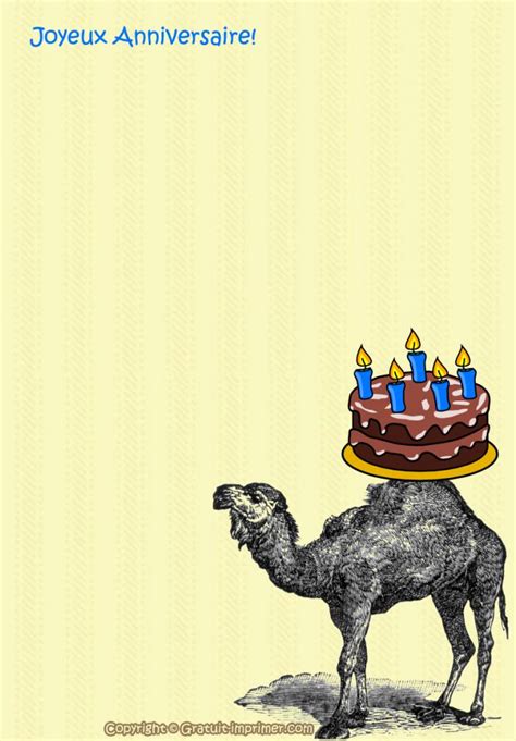 Je veux trouver des cartes d'anniversaires originales pas cher ici dromadaire, carte anniversaire. Carte De Voeux Joyeux Anniversaire Dromadaire | nanaryuliaortega blog