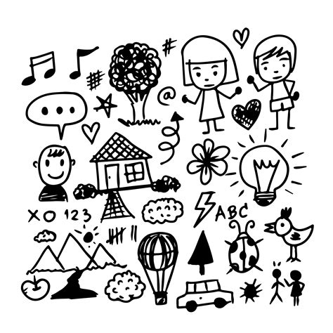 Children hand draw doodle icon 583021 Vector Art at Vecteezy