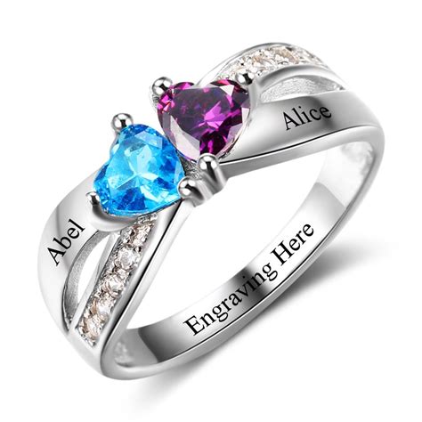 Maybe you would like to learn more about one of these? Two Heart Together Forever Sterling Silver Birthstone Ring ...