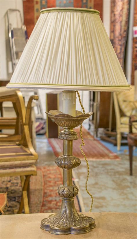 Lamp Bases A Pair Gilt Metal With Cast Decoration 62cm H Overall