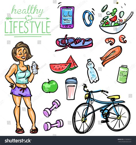 healthy lifestyle cartoon
