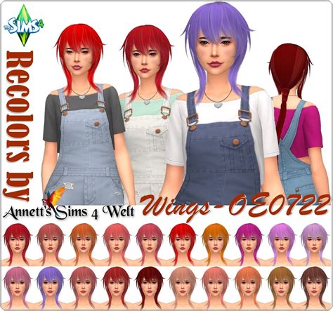 Annett S Sims 4 Welt Wings Oe0722 Hairs Recolored Sims 4 Hairs
