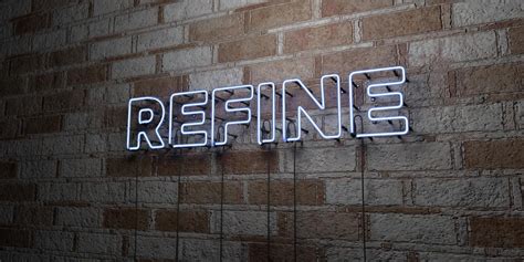 Refine Glowing Neon Sign On Stonework Wall 3d Rendered Royalty Free