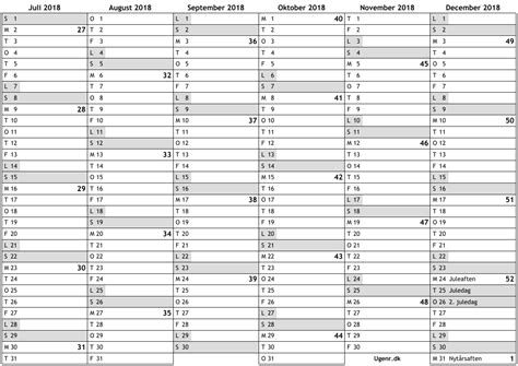 Denna utskrift är endast för. Kalender 2018, 2. halvår