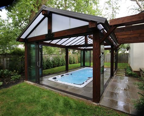 Inground Swim Spa And Gazebo Indoor Pool Design Luxury Swimming Pools Indoor Swimming Pool