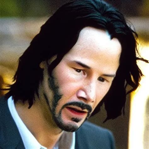 Film Still Keanu Reeves As Keanu Reeves Crying In A Stable Diffusion