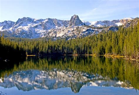 Scenic View Of A Mountain And Lake With Reflection Stock Photo Image