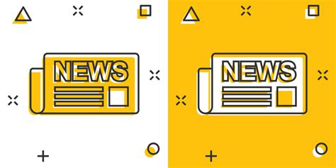 Vector Cartoon Newspaper Icon In Comic Style News Sign Illustration
