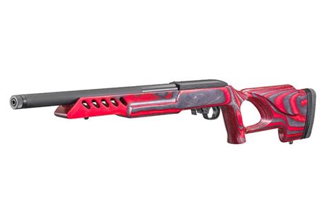 Rugers New 1022 Target Lite With Red And Black Laminate Thumbhole