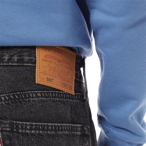 Køb Levis Herre 501 Original Jeans Med Lige Ben Vasket Sort