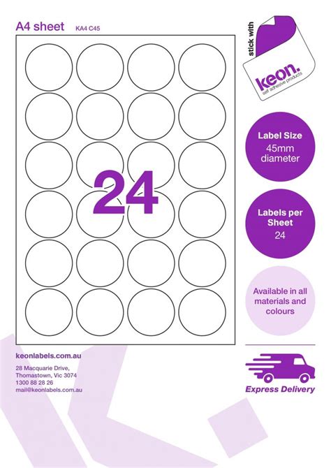 Laser & inkjet printers and photocopiers. 45mm Round Inkjet & Laser Printer A4 Sticker Sheet Labels