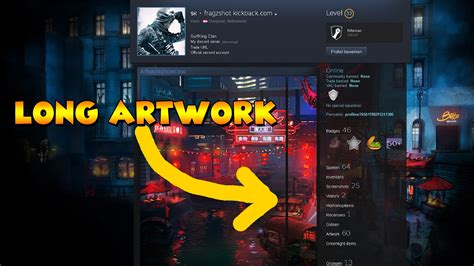 How To Long Artwork Steam Profile Steam Profile Tutorial Youtube
