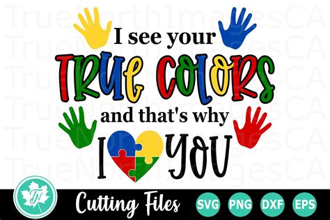 True Colors An Autism Awareness Svg Cut File 522028 Cut Files