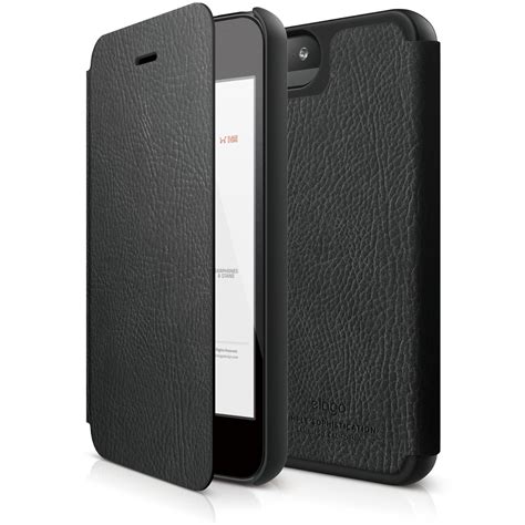 S5 Leather Flip Case For Iphone 55sse Black Elago