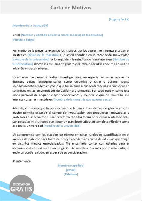Carta De Exposición De Motivos【word】 Modelos De Currículum