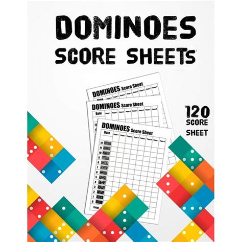 Dominoes Score Sheets Size 85 X11 120 Pages Dominos Score Keeper