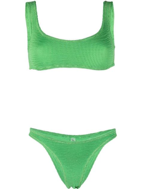 Reina Olga Ruched Bikini Set In Green Lyst