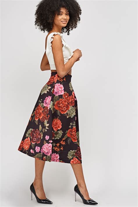 Floral Midi Skirt Just 6