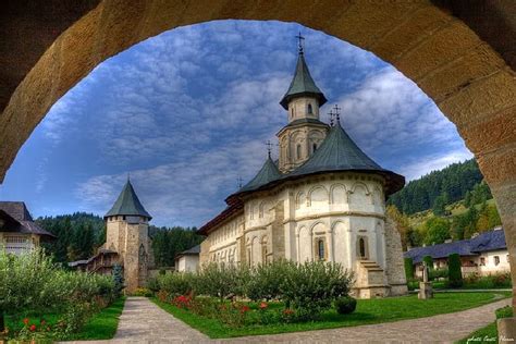 Monastery From Bucovina Romania Monastery Building Grass Sky Hd