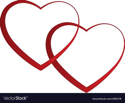 Two Joined Unfilled Hearts Royalty Free Vector Image