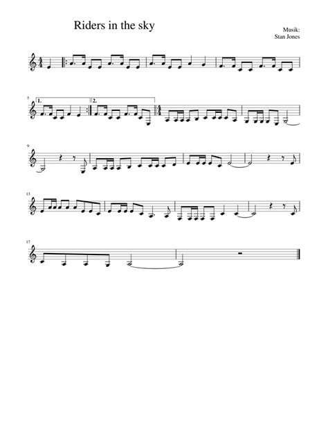 Riders In The Sky Sheet Music For Guitar Solo