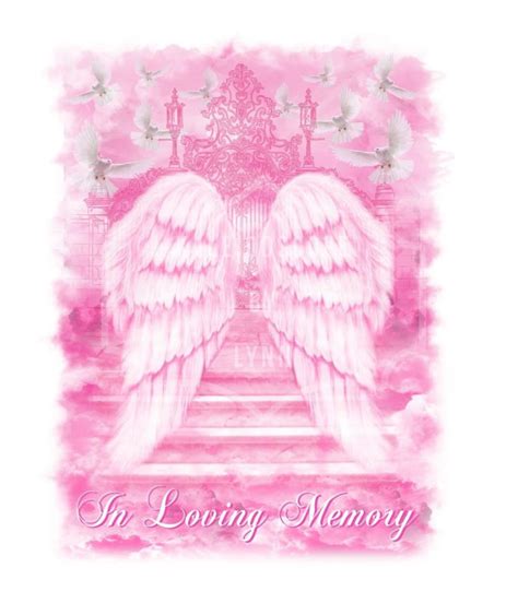 Pink Heavens Gates In Loving Memory Png Drop In Photo For Funeral Rip
