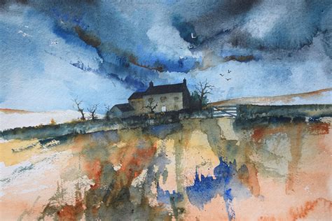 Watercolor Tutorial Painting A Cottage In A Storm By Christopher P